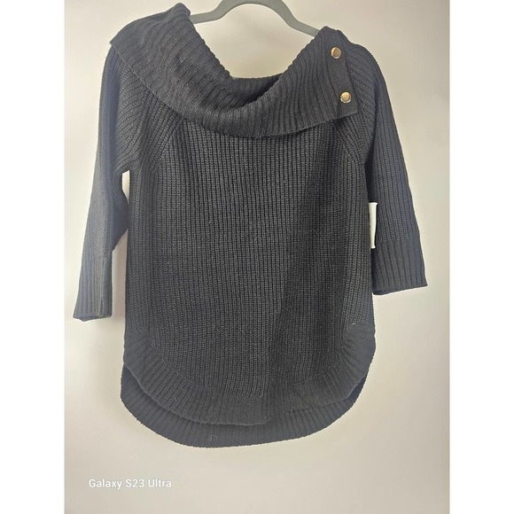 Women's szSP, Oversized fold down neck, black, 89th and Madison, NWT - Picture 5 of 8